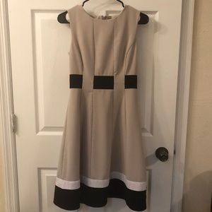 Cute cream Calvin Klein flare dress!